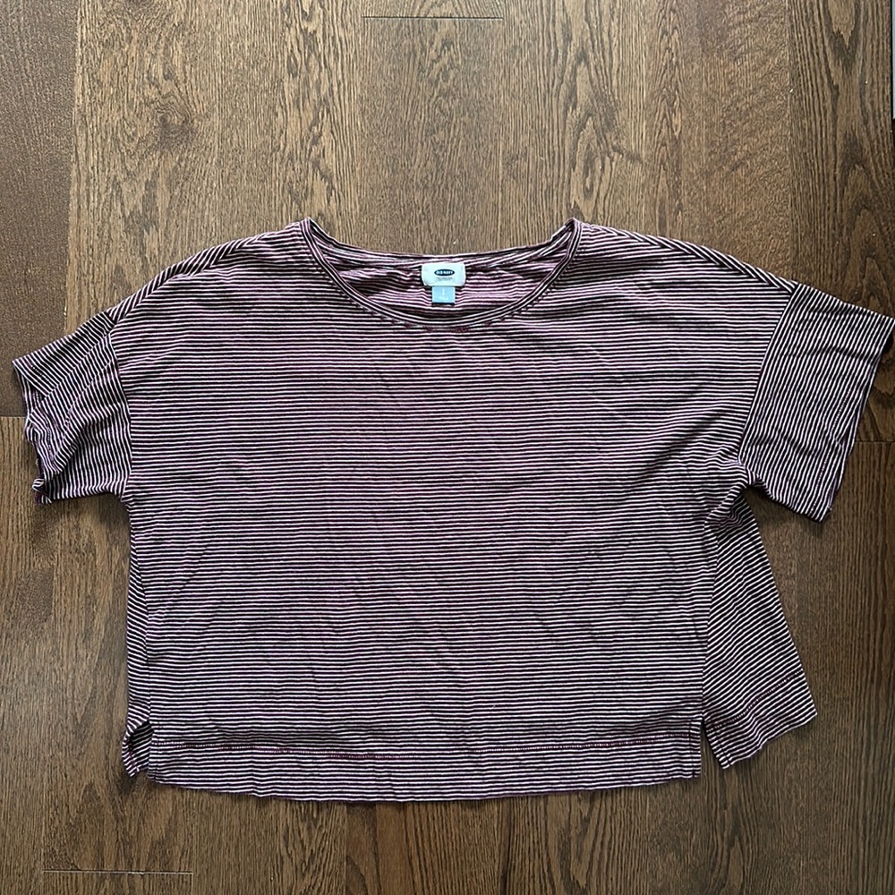 Striped Old Navy boxy tee